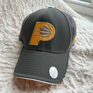 NBA Pacers grey yellow Logo hat S/M Climalite Adidas unisex basketball cap NWOT